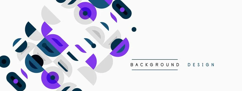 Abstract geometric shapes overlap, creating dynamic visual texture. Purple,.. Stock Illustration