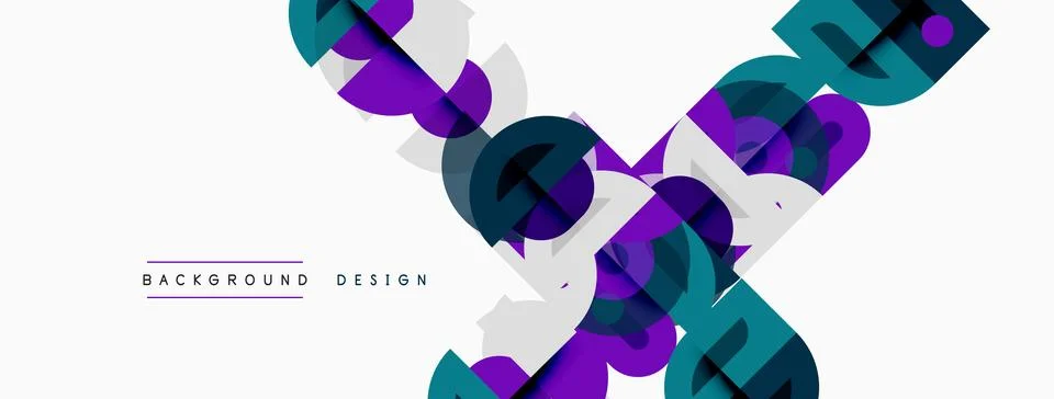 Abstract geometric shapes overlap, creating dynamic visual texture. Purple,.. Stock Illustration
