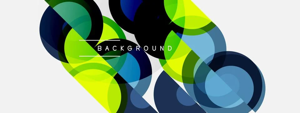 Abstract geometric shapes overlap, creating vibrant color gradients. Modern Stockillustratie