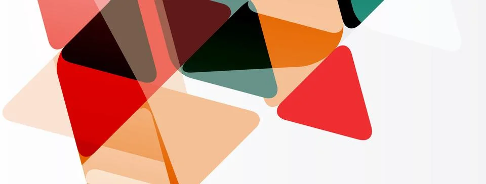 Abstract geometric shapes overlap, creating vibrant color blocks. Composition 库存插图