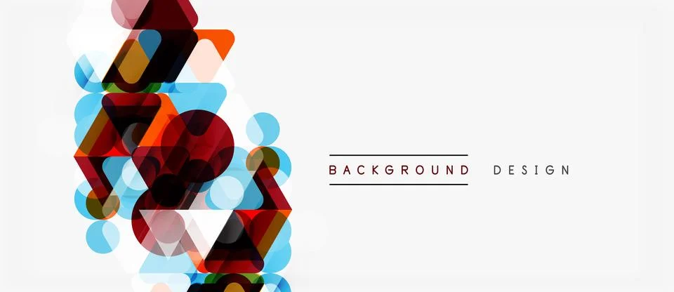 Abstract geometric shapes overlap, creating vibrant color composition. Modern Illustrazione stock