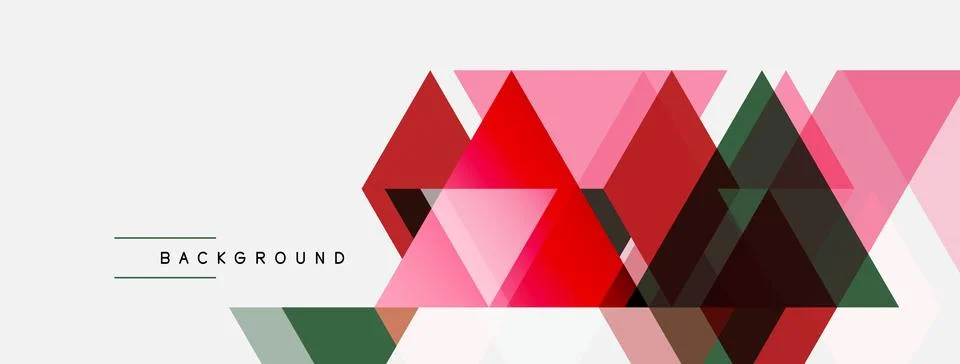 Abstract geometric shapes overlap, creating dynamic visual texture. Red, pink Stock Illustration