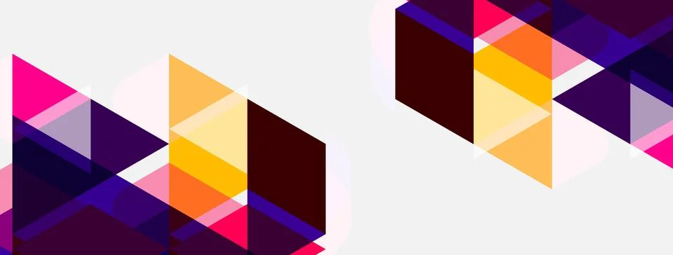 Abstract geometric shapes overlap, creating vibrant colorful patterns. Pink, 스톡 일러스트