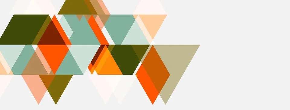 Abstract geometric shapes overlap, creating dynamic composition. Warm, cool Stock Illustration