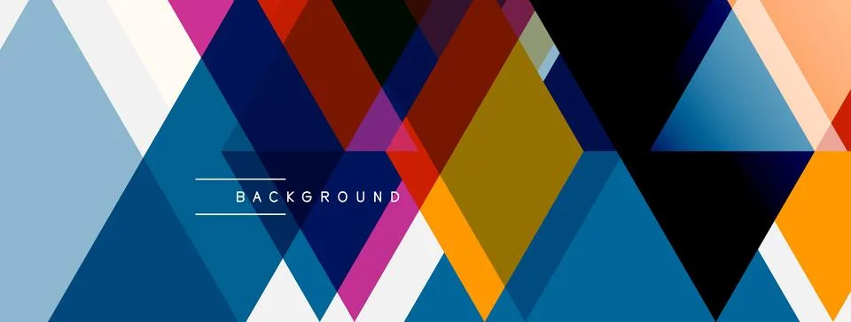 Abstract geometric shapes overlap, creating vibrant colorful background. Mode 库存插图