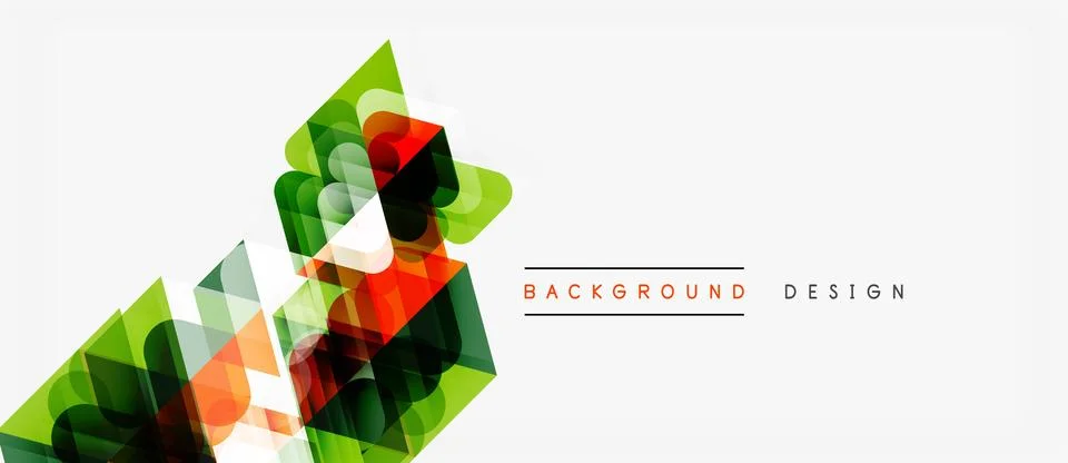 Abstract geometric shapes overlap, creating vibrant color composition. Modern Illustrazione stock