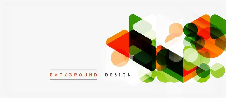 Abstract geometric shapes overlap creating vibrant colorful background. Stock Illustration