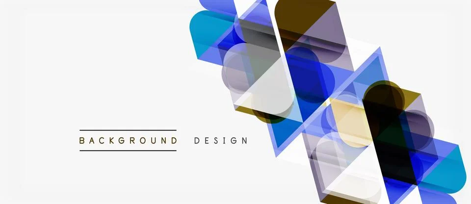 Abstract geometric shapes overlap, creating dynamic visual effect. Modern d.. Illustrazione stock