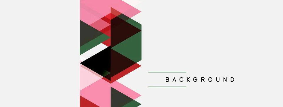 Abstract geometric shapes overlap, creating modern design. Pink, green, black Stock Illustration