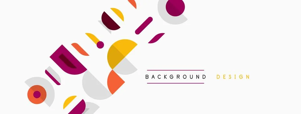 Abstract geometric shapes overlap, creating modern design. Colors include Stock Illustration