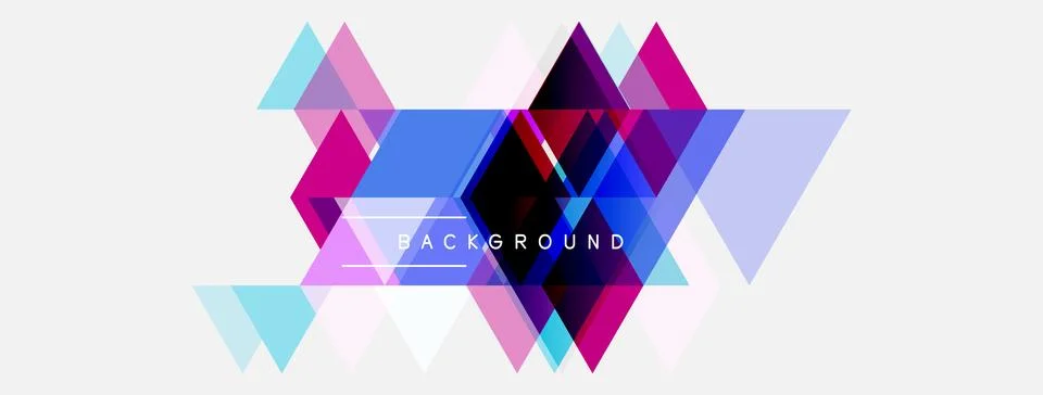 Abstract geometric shapes overlap, creating vibrant color gradients. Design Illustrazione stock