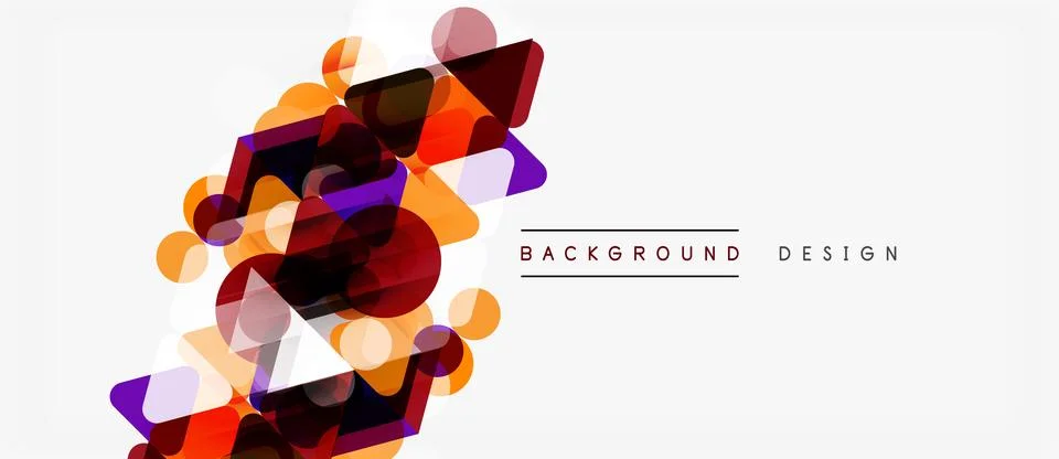 Abstract geometric shapes overlap, creating vibrant color composition. Modern Illustrazione stock