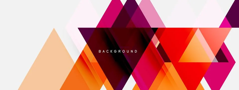 Abstract geometric shapes overlap, creating vibrant color gradients. Design Stock Illustration