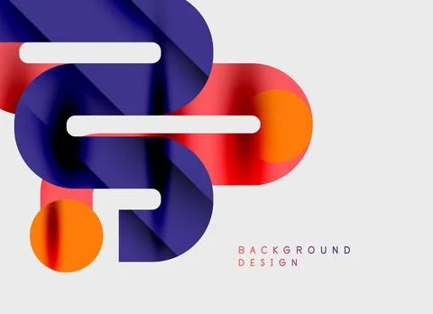 Abstract geometric shapes overlap, creating vibrant color gradients. Modern Stock Illustration