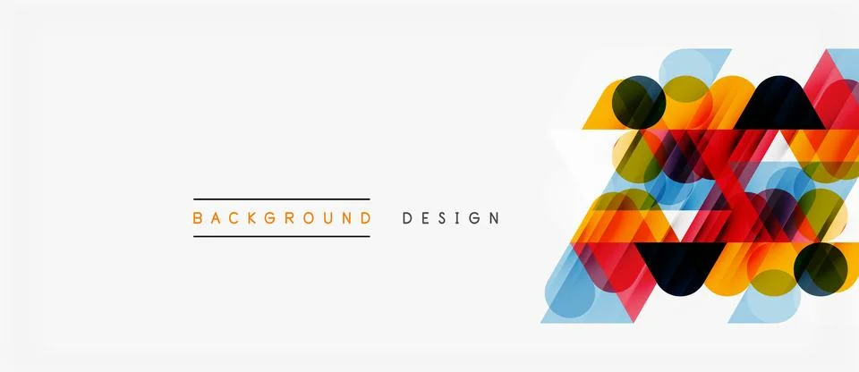 Abstract geometric shapes overlap, creating vibrant design. Minimalist style Illustrazione stock
