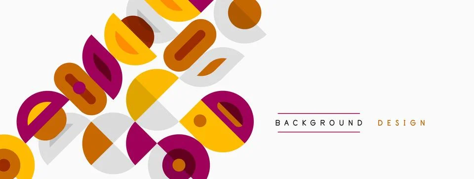 Abstract geometric shapes overlap, creating dynamic visual pattern. Colors Stockillustratie