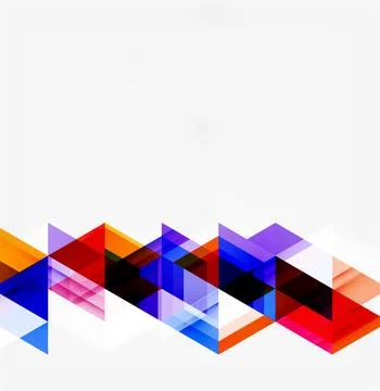 Abstract geometric shapes overlap, creating vibrant colorful pattern. White 库存插图