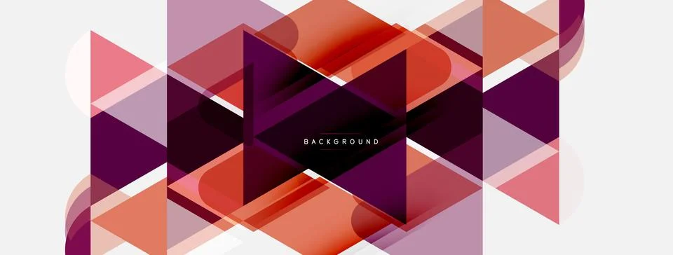 Abstract geometric shapes overlap, creating dynamic visual effect. Warm color 库存插图