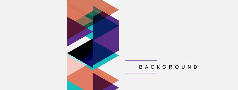 Abstract geometric shapes overlap, creating vibrant color blocks. Minimalist 库存插图