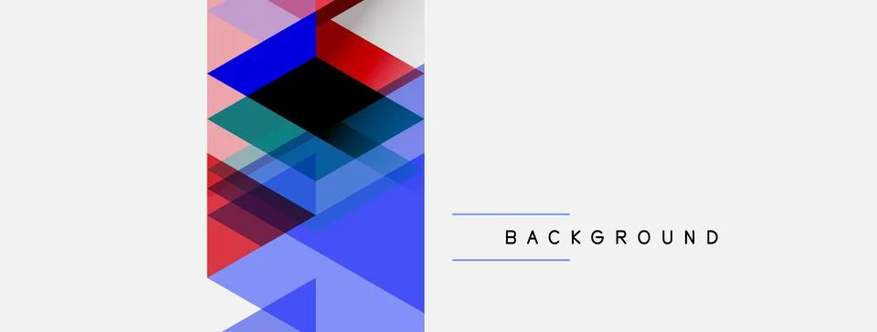 Abstract geometric shapes overlap, creating vibrant color blocks. Minimalist 库存插图