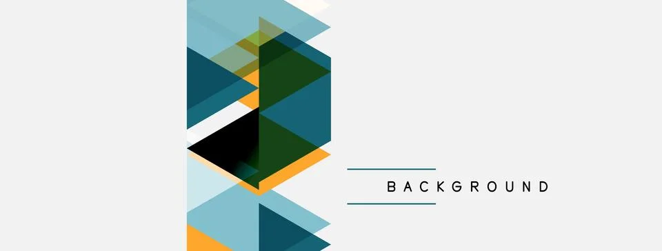 Abstract geometric shapes overlap, creating modern design. Blue, green hues Stock Illustration