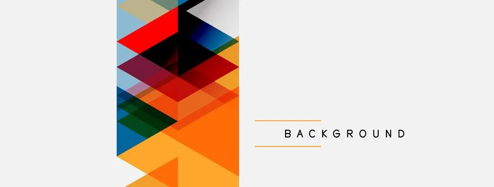 Abstract geometric shapes overlap, creating vibrant color blocks. Orange 库存插图