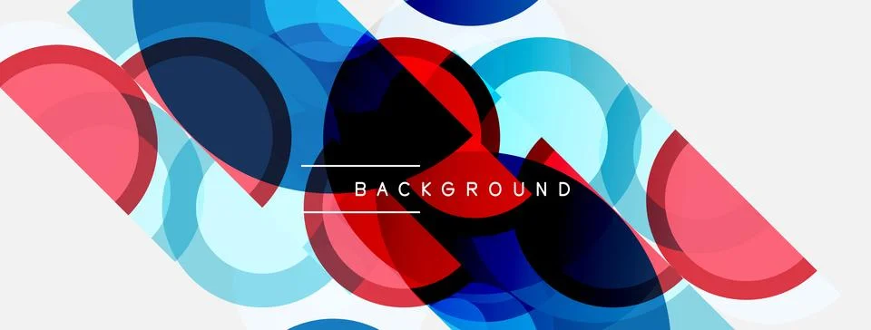 Abstract geometric shapes overlap, creating vibrant color gradients. Modern Stockillustratie