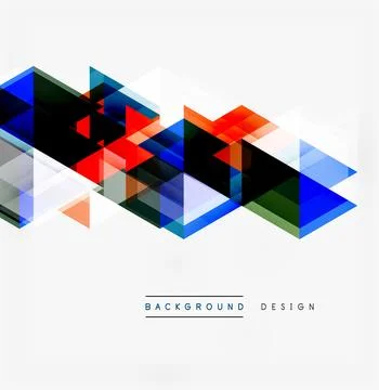 Abstract geometric shapes overlap, creating vibrant color gradients. Modern 库存插图
