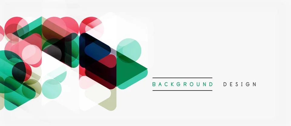 Abstract geometric shapes overlap, creating vibrant color gradients. Minimali 库存插图
