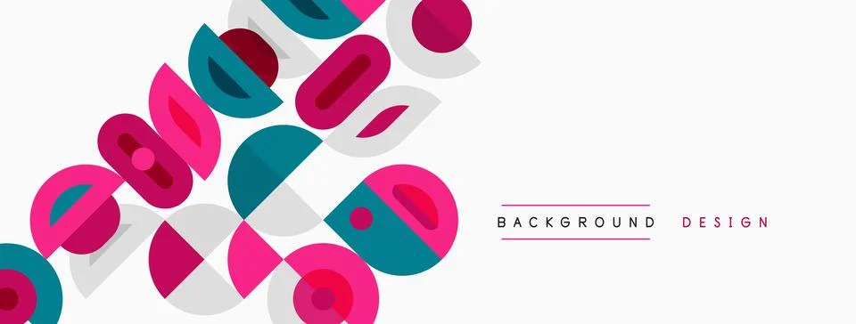 Abstract geometric shapes overlap, creating dynamic visual texture. Pink, tea Stock Illustration