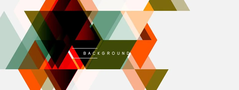 Abstract geometric shapes overlap, creating vibrant color patterns. Design Stock Illustration