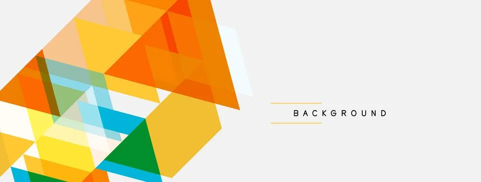 Abstract geometric shapes overlap, creating vibrant color blocks. Yellows, 库存插图