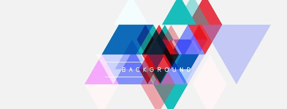 Abstract geometric shapes overlap, creating vibrant colorful background. 스톡 일러스트