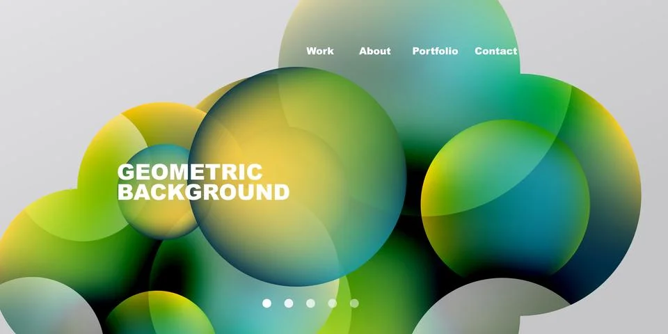 Abstract geometric shapes overlap, creating vibrant color gradients. Text Stock Illustration