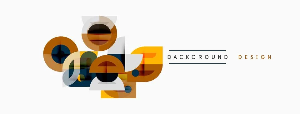 Abstract geometric shapes overlap, creating dynamic visual composition. Color 库存插图