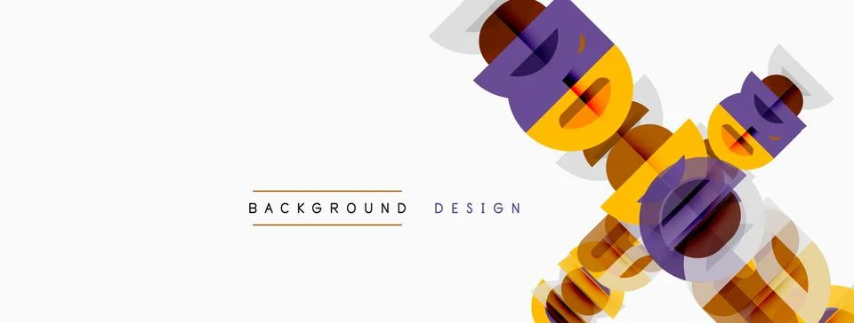 Abstract geometric shapes overlap, creating dynamic visual texture. Warm colo Stock Illustration