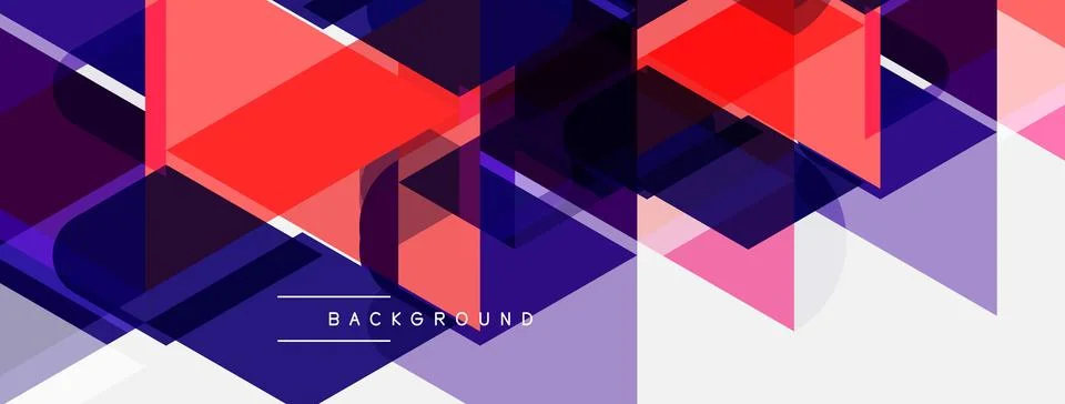 Abstract geometric shapes overlap, creating vibrant color gradients. Design Illustrazione stock