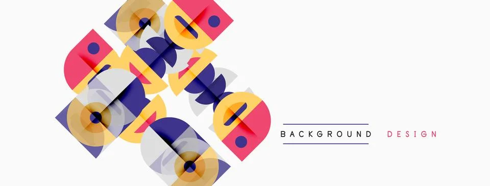 Abstract geometric shapes overlap, creating dynamic visual texture. Soft colo Stock Illustration