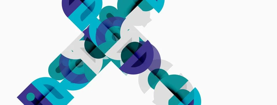 Abstract geometric shapes overlap, creating dynamic visual texture. Teal, p.. Stock Illustration