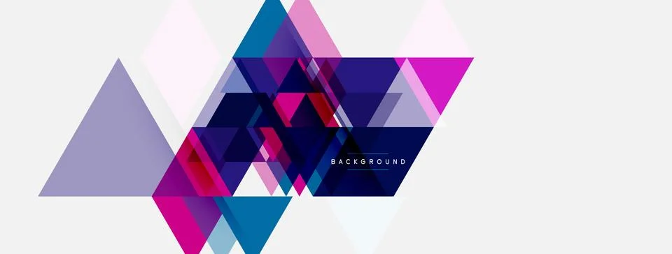 Abstract geometric shapes overlap, creating vibrant color gradients. Modern Stock Illustration