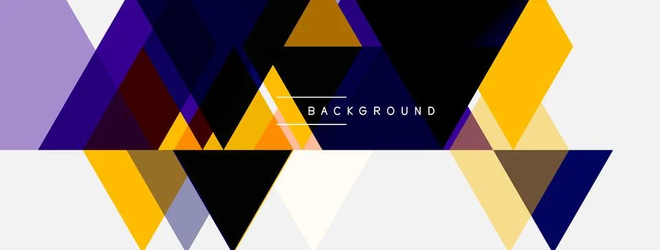 Abstract geometric shapes overlap, creating dynamic visual effect. Purple, .. Stock Illustration