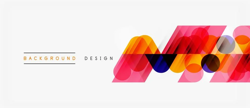 Abstract geometric shapes overlap, creating vibrant colorful background desig Stockillustratie
