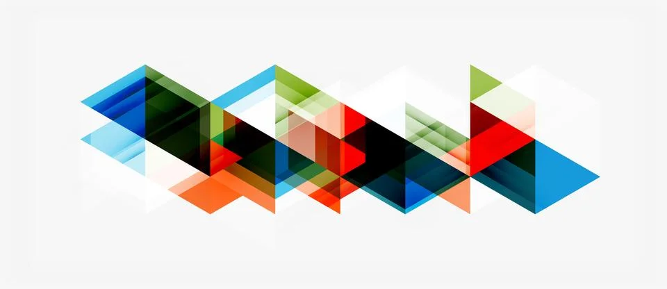 Abstract geometric shapes overlap, creating dynamic colorful pattern. Minim.. 스톡 일러스트