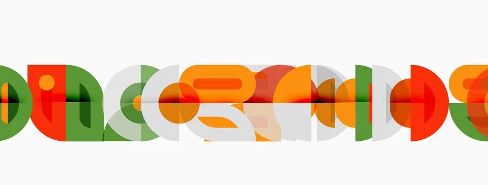 Abstract geometric shapes overlap, creating colorful patterns. Design feature Stock Illustration