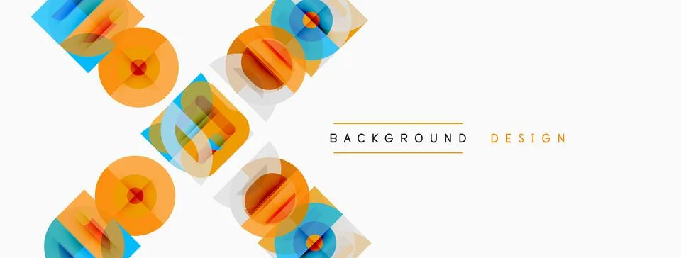 Abstract geometric shapes overlap, creating vibrant visual texture. Light Illustrazione stock