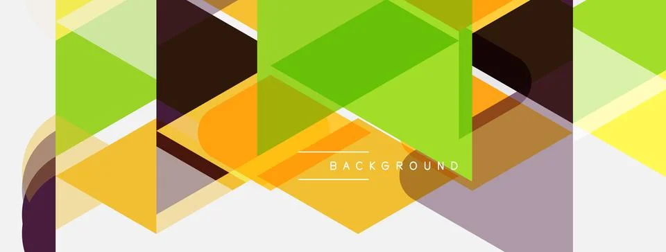 Abstract geometric shapes overlap, creating vibrant colorful background. Or.. Illustrazione stock
