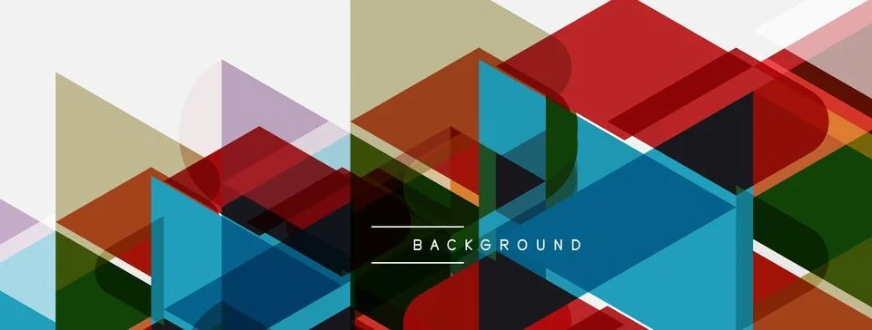 Abstract geometric shapes overlap, creating colorful translucent layers. Desi 스톡 일러스트