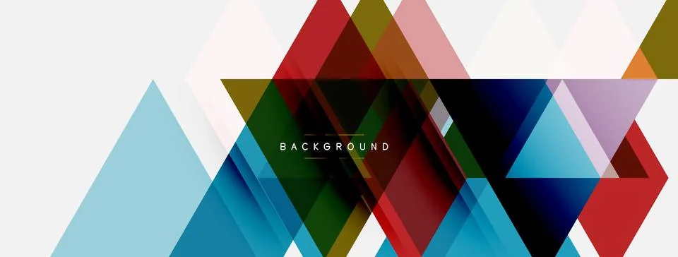 Abstract geometric shapes overlap, creating vibrant colorful background. Mode Illustrazione stock