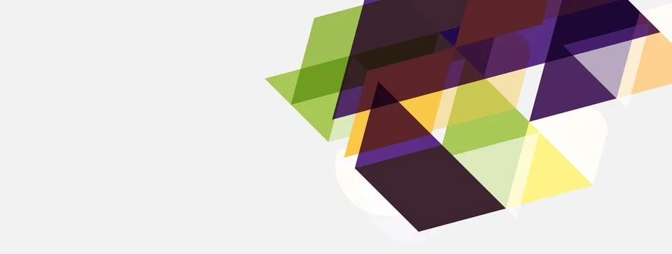 Abstract geometric shapes overlap, creating colorful triangles. Minimalist Stockillustratie