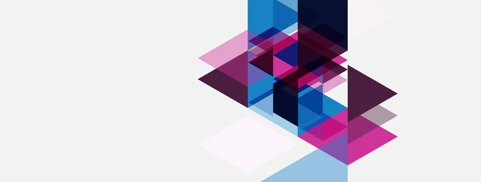 Abstract geometric shapes overlap, creating layered visual effect. Pink, blue 스톡 일러스트